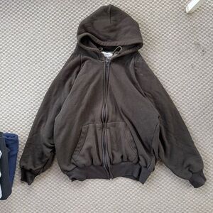 Vintage basix gear thermal lined zip up hoodie